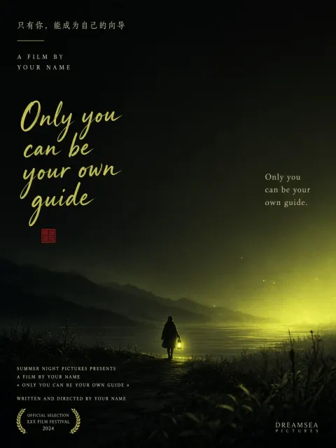 Wide Shot image example: Minimalist Summer Night Firefly Guide Poster