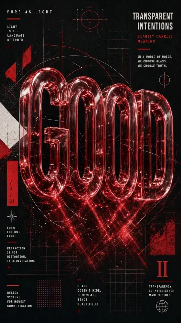 Maximalism image example: Maximalist 3D Typography GOOD Poster Design