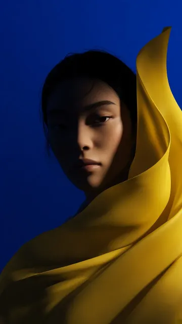 International Klein Blue Abstract Portrait Close-Up