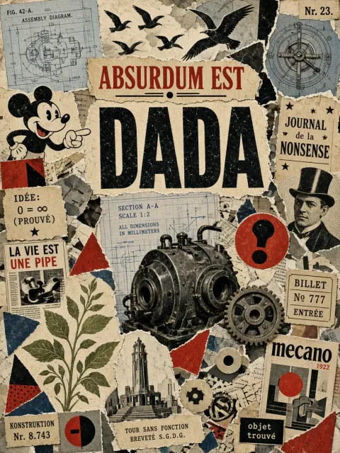 Dadaist Collage Art Poster