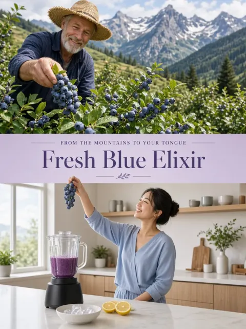 Split-Level Blueberry Farm-to-Table Commercial Poster