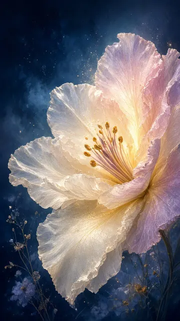 Warm & Cool Contrast image example: Ethereal Multi-Layered Blooming Floral Art