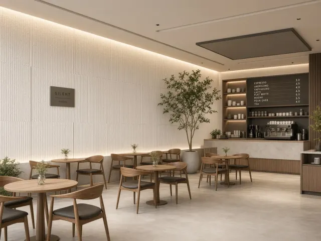 Minimalist Cafe Interior Wall Rendering
