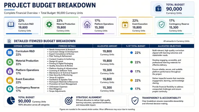 Clean Design image example: Data Visualization Style Project Budget Breakdown Chart