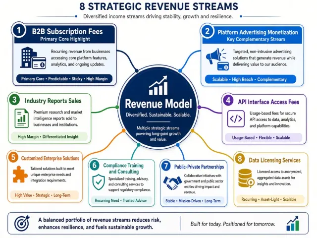 Business Strategy image example: Radial Mind Map Diagram for Business Revenue Models