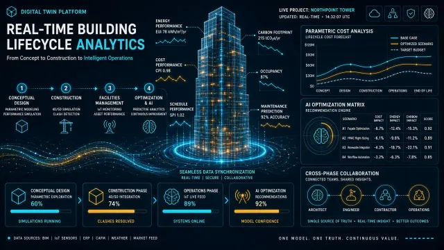 Digital Twin image example: Digital Twin Architectural Lifecycle Analytics Concept