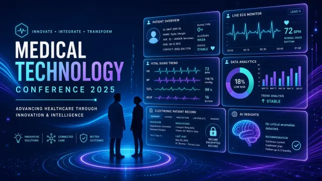 Medical Tech image example: Futuristic Smart Healthcare Summit Poster
