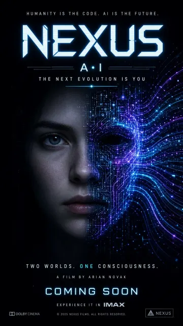 Movie Poster image example: Cyberpunk Sci-Fi Movie Poster Design