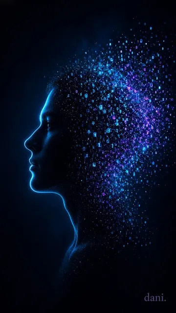 High Tech image example: Binary Particle Silhouette Tech Poster