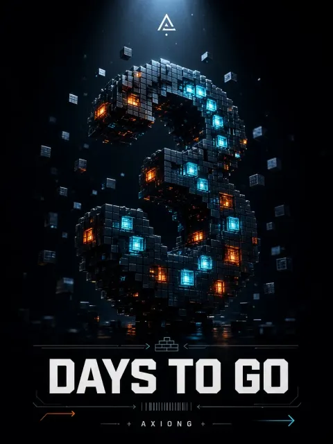 Dark Voxel Cyberpunk Countdown 3 Poster