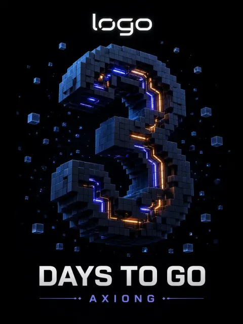 Voxel Tech Cyberpunk Number 3 Poster