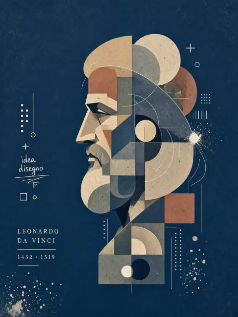 Geometric Color Block Da Vinci Profile Cover