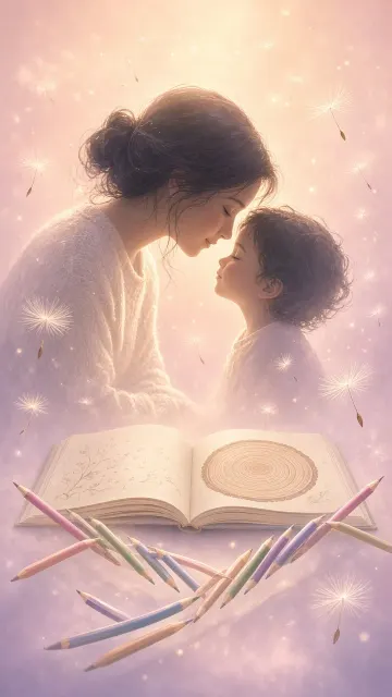 Book Cover image example: Pearlescent Silhouette Parenting Education Cover Illustration