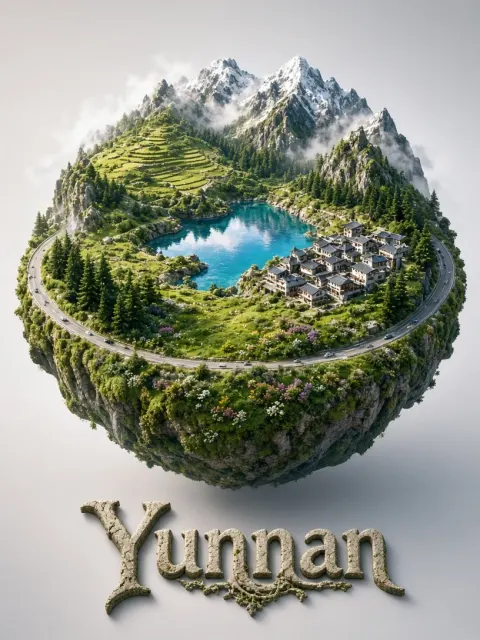 Miniature Planet Yunnan Plateau Lake Landscape