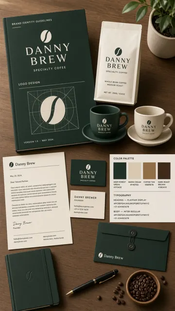 minimalism image example: Danny Brew Specialty Coffee Brand Manual