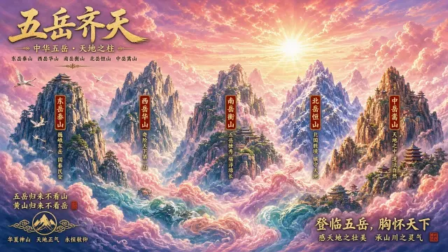 Five Sacred Mountains Sea of Clouds Poster