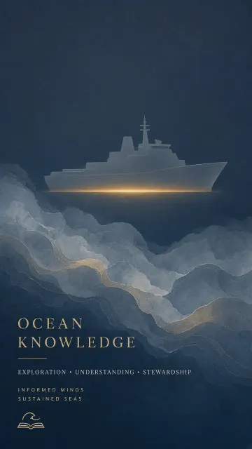 Minimalist Deep Ocean Ship Silhouette Poster