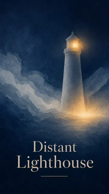 Minimalist Deep Ocean Blue Lighthouse Silhouette Academic Poster