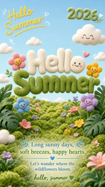 Floral image example: 3D Plush Hello Summer Healing Poster