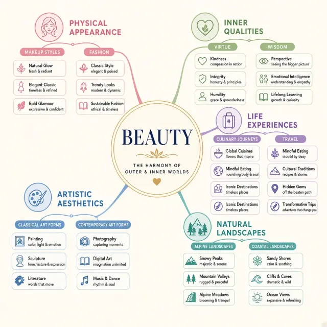 Aesthetic image example: Multidimensional Conceptual Beauty Mind Map