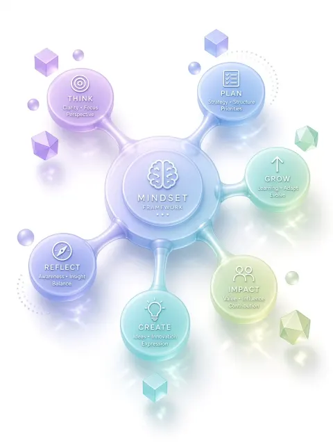Frosted Glass 3D Mind Map Design