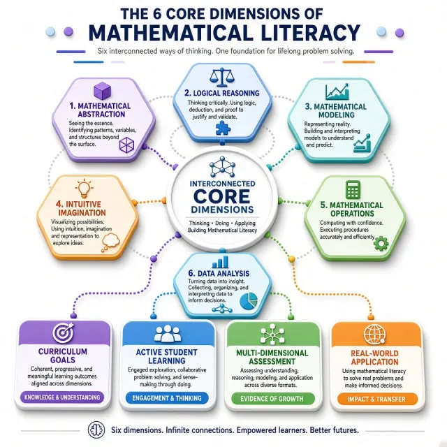 Mathematical Competencies Six Dimensions Infographic