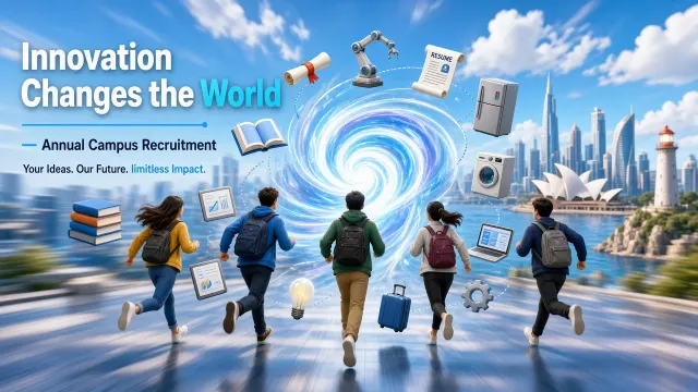 Perspective image example: 3D Campus Recruitment Dynamic Youth Poster