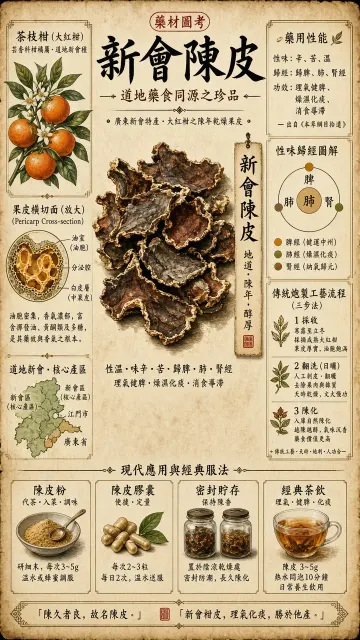 Parchment Texture image example: Vintage Herbal Infographic of Aged Citrus Peel