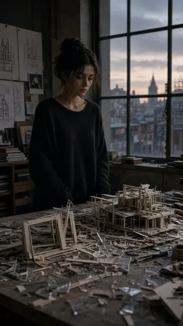 Urban Drama Broken Architectural Model Scene