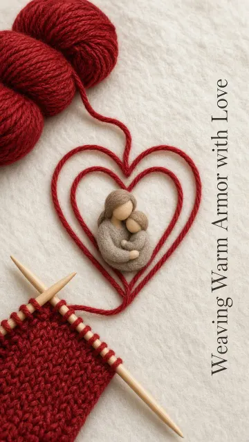 Textiles image example: Plush Red Yarn Mother's Day Poster