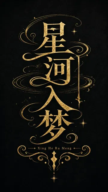 Matte Finish image example: Gilded Matte Metallic Script Galaxy of Dreams Typography