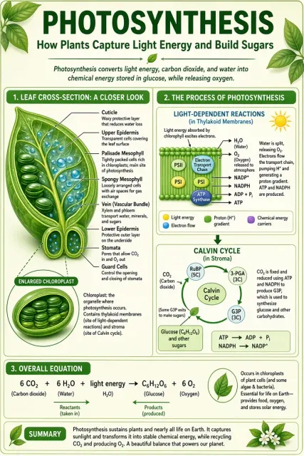 Infographic image example: Biological Infographic Poster on Photosynthesis