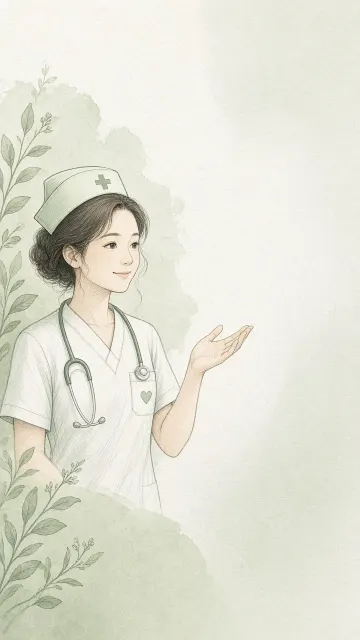 Hand-Drawn Nurse Sage Green Health Poster
