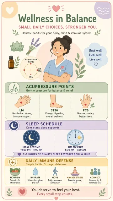 Flat Vector Nurse Daily Wellness Tip Card