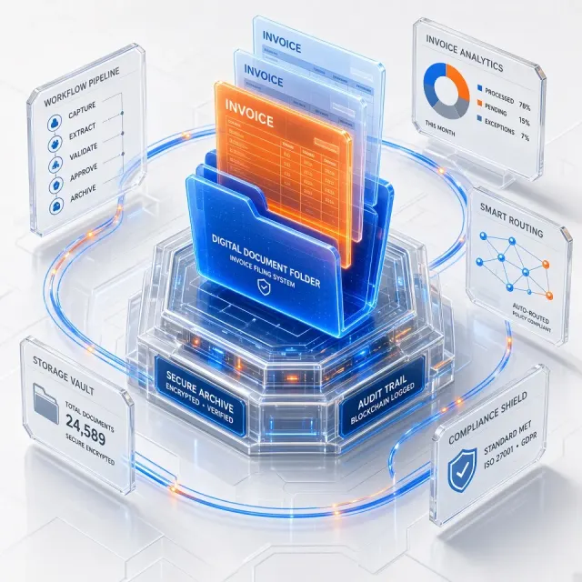 Glass Texture image example: 3D Isometric Digital Invoice Workflow Top View