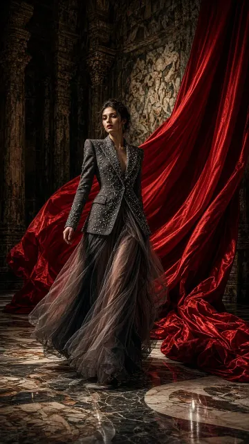 Textiles & Fabric image example: Couture and Historic Silk Drapery Editorial