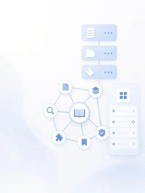 High Tech image example: Light Blue Knowledge Graph Feature Icon