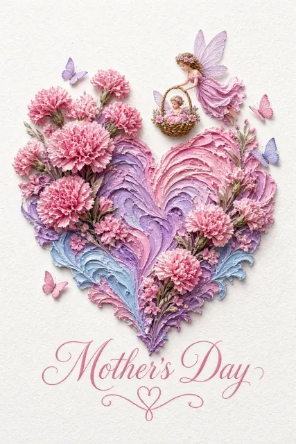 Wildlife image example: Impasto Micro-Landscape Mother's Day Poster