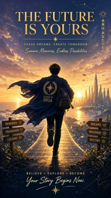 Inspirational image example: Chasing the Future Graduation Poster