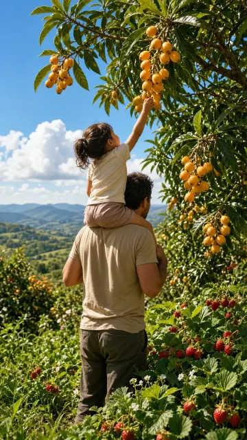Sunny Farm Orchard Fruit Picking Family Documentary
