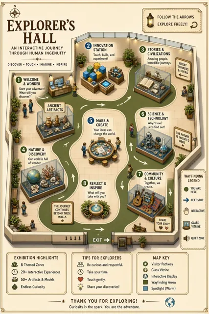 Animals image example: Cartoon Miniature Diorama Museum Exhibition Floorplan