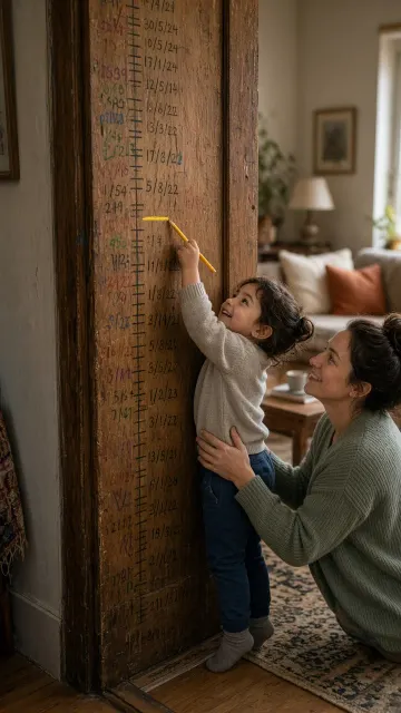 Warm Interior image example: Documentary Growth Height Markings Photography