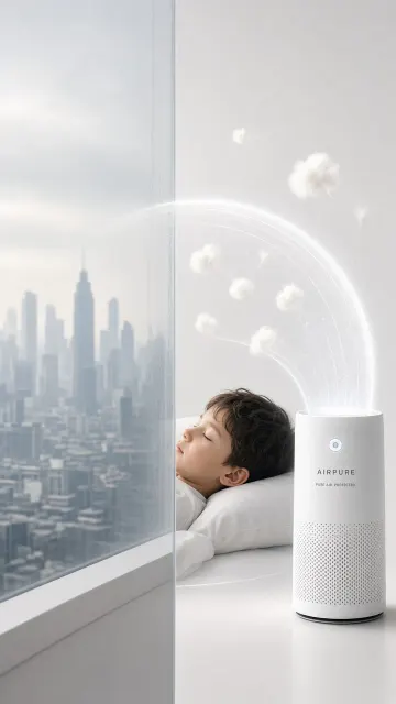 Conceptual image example: Conceptual Clean Air Bubble with Floating Cotton Fibers