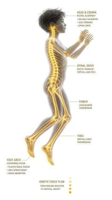 Biometrics image example: Biomechanical Light Flow Visualization of a Child's Jump