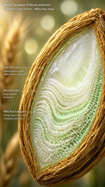 Scientific Visualization image example: Microscopic Wheat Caryopsis Cross Section Visualization