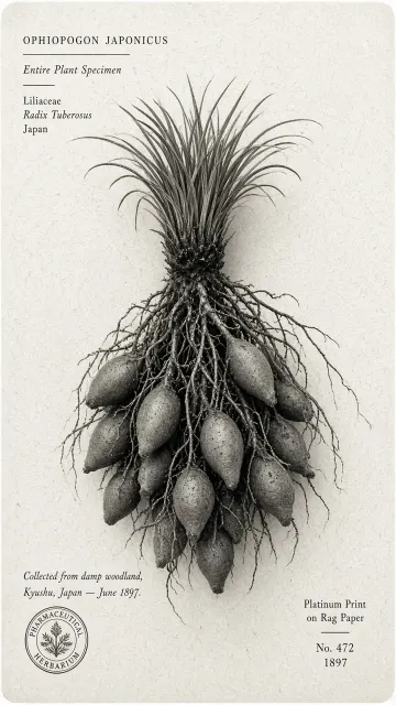 Botanical Herbarium image example: Platinum Palladium Print of Ophiopogon Botanical Specimen