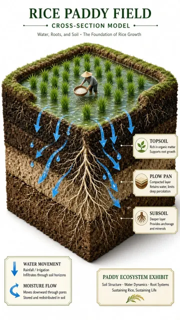 3D Cross-Section image example: 3D Cross-Section Soil Horizon Model of a Paddy Field