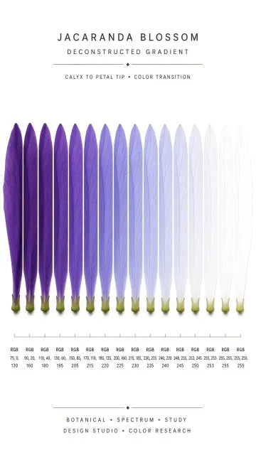 Jacaranda Petal Deconstruction Color Gradient Chart