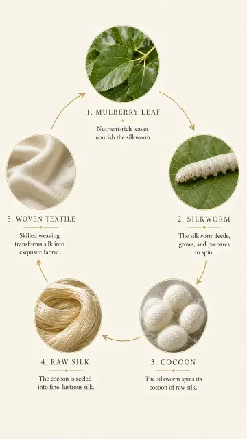 Sericulture image example: Sericulture Circular Economy Diagram