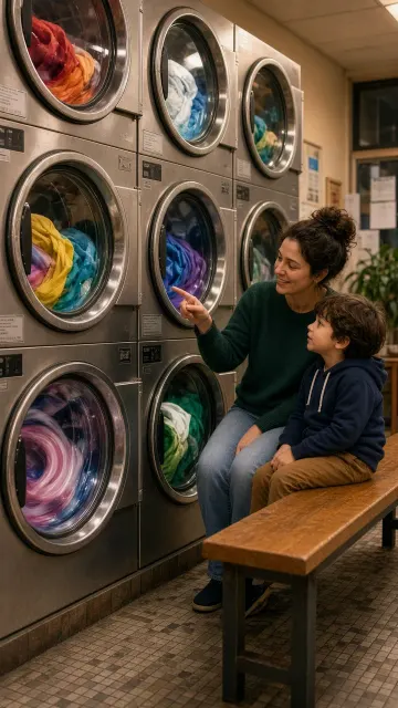 Laundromat Porthole Array Documentary Moment